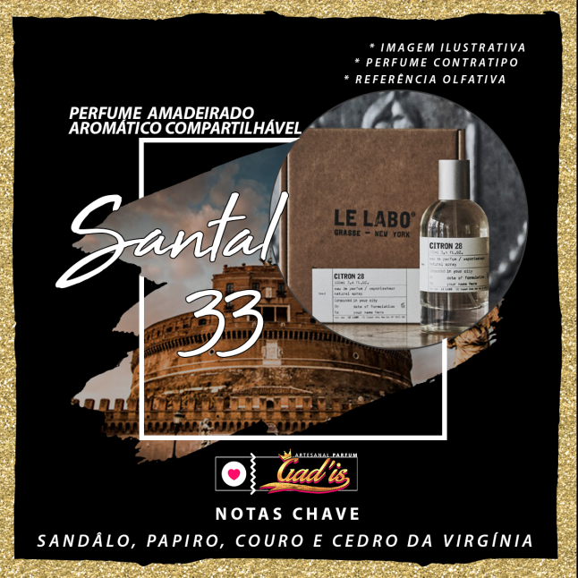 Perfume Similar Gadis 836 Inspirado em Santal 33 Contratipo